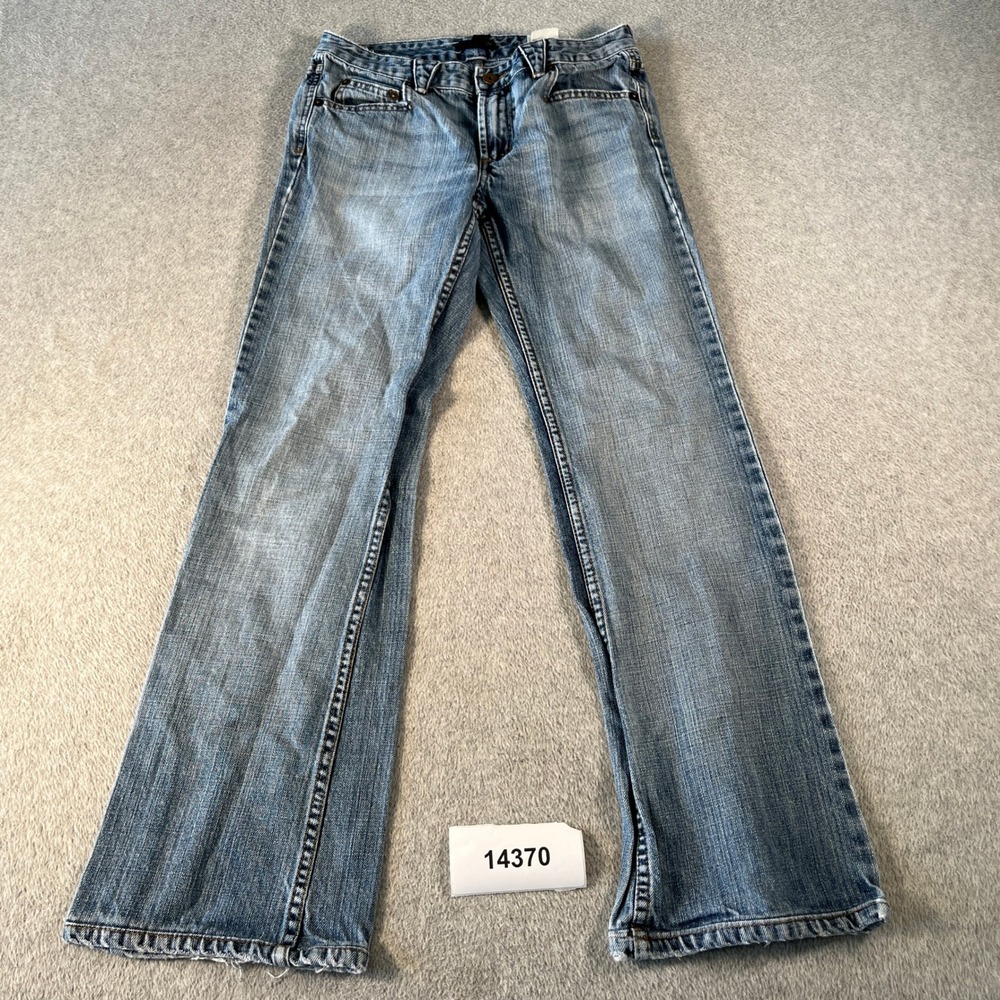 H&M Jeans Womens 6 Blue Denim Whiskered Medium Wash Streetwear Straight Leg